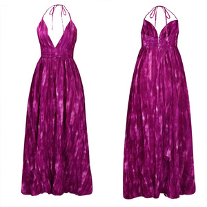 Abito Estivo da Donna Taglie Forti con Collo all'Americana, Vestito da Spiaggia Senza Schienale per Vacanze, Abito Boho Tie-Dye - Product Image 5