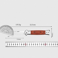 Couteau de survie pliable portable en acier inoxydable, couteau de poche tactique pour le camping et les activités de plein air