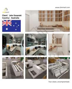 خزائن مطبخ عالية الجودة من cbmmtt ، أبواب خزانة من الخشب الرقائقي مع أحجار رخامية فاخرة - Product Image 4