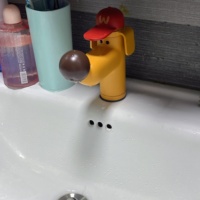 Robinet de lavabo en acier inoxydable en forme de chien de dessin animé, design animal créatif, robinet de lavabo pour enfants, vente en gros OEM