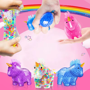 Unicorn Squishy Toy Rainbow <b>Bead</b> Stress Relief Sensory Fidget for Girls Boys Ages 14+ Office Desk - Product Image 6