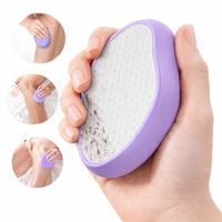 Épilateur en verre nano, gomme à épiler en cristal, outil d'épilation indolore et réutilisable pour les jambes, les bras, le corps, exfoliant portable