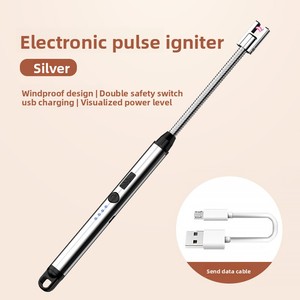 Nouveau pistolet d'allumage à impulsion USB avec charge par arc, résistance à la puissance visible, vent puissant, rotation à 360 degrés, en plastique durable pour la cuisine - Product Image 5