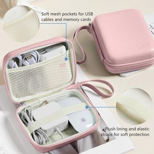 Étui de chargeur portable Linpr pour MacBook, pochette de rangement de voyage, adaptateur secteur, câbles de charge, clés USB, batterie externe (rose L) fabriqué - Product Image 5