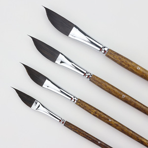 Nuevo juego <span class=keywords><strong>de</strong></span> 4 pinceles para <span class=keywords><strong>pintura</strong></span> al óleo con cerdas <span class=keywords><strong>de</strong></span> nailon y mangos <span class=keywords><strong>de</strong></span> madera, pinceles tipo filbert y liner - Product Image 5