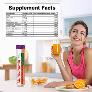 Beli tablet Effervescent Multivitamin kualitas tinggi massal dengan rasa buah alami meningkatkan fungsi energi peningkat sistem imun - Product Image 2