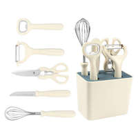 Multifunctionele keuken gadget set: schaar, fruitmes, messen, eiermixer, gepersonaliseerde flesopener voor thuisgebruik.