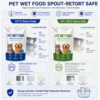 Papier aluminium imprimé sur mesure 121 ℃ /135 ℃   Sachets Doypack à bec verseur pour animaux de compagnie, de qualité alimentaire, résistants aux retournements, étanches et inviolables