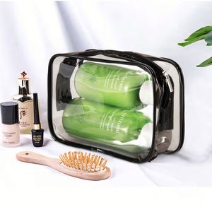 Waterproof PVC Transparent Cosmetic Bag Portable Travel Toiletries <b>Case</b> Custom Logo Summer Skin Care Wash Bag - Product Image 3