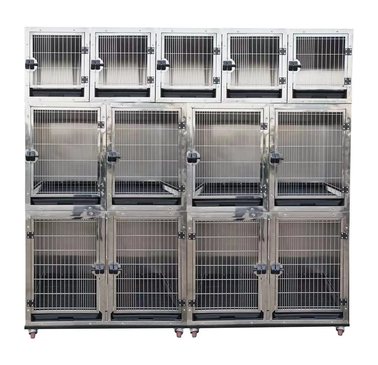 Niche pour chien robuste en acier inoxydable, Cages modulaires pour animaux de compagnie, caisses pour grands chiens, KA-505-201