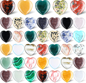 Natural Heart Crystals Love Shaped Pocket Polished <strong>Stones</strong> Heart Healing Crystal <strong>Stones</strong> for Gifts <strong>Chakra</strong> Reiki Yoga Meditation - Product Image 2