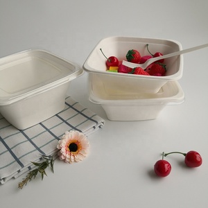 Compostables Bio Pâte à Papier Canne À Sucre carré bol en papier - Product Image 1