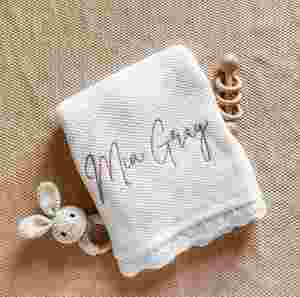 Manta Envolvente Personalizada para Recién Nacidos con Nombre Bordado, Manta de Punto Acrílico para Niños, Regalo - Product Image 4