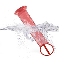 Dildo Realista de TPE de Alta Transparencia con Ventosa Impermeable - Ecológico, Portátil, Multicolor, 375g