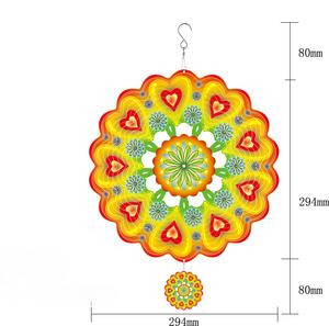 Molinetes de Viento para Adornos de Jardín, Decoración 3D de Metal Mandala de 12 Pulgadas, Decoraciones Colgantes para Exteriores - Product Image 2