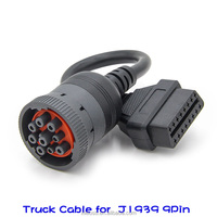 Cable de Diagnóstico para Escáner de Camiones OBD2 de 16 Pines Hembra a 9 Pines Macho para J1939