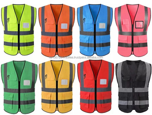 Chaleco de Seguridad Reflectante de Alta Visibilidad – Ropa de Trabajo de Poliéster con Múltiples Bolsillos y Cremallera para Construcción y Equipos de Carreteras - Product Image 2