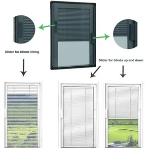 Fenêtres en aluminium avec volets verticaux internes, double vitrage, stores magnétiques avec système d'opération magnétique - Product Image 5