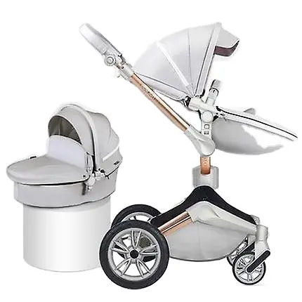 Lüks bebek arabası 3 in 1 bebek arabası OEM özelleştirilmiş alüminyum alaşım çerçeve Logo ambalaj tekerlekler ile bebek taşıma sepeti
