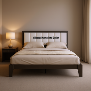 Letto Imbottito Completo in Legno e Tessuto, Misura Matrimoniale, Elegante Arredamento per Camera da Letto - Product Image 2