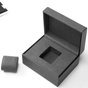 Boîte à montre Tancy de luxe en cuir gris, avec intérieur en bois élégant, étui de présentation léger et anti-poussière, design rectangulaire <span class=keywords><strong>pour</strong></span> - Product Image 6