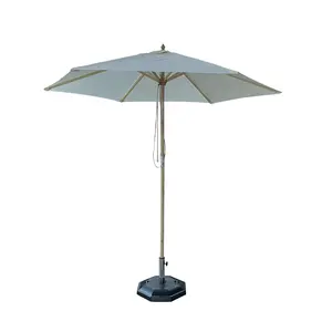 2M Som Tuin Delen Outdoor Markt Commerciële Zonneschermen Uv Houten Kabelframe Patio Parasols Parasol