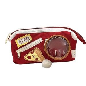 <b>Cute</b> Food Themed Pencil Case Polyester Zipper Large Capacity School Office Use - Product Image 5