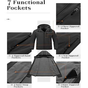 Giacca Bomber Personalizzata da Uomo, Impermeabile, Foderata in Pile, Leggera, Stile Streetwear, Antivento con Cappuccio Rimovibile - Product Image 3