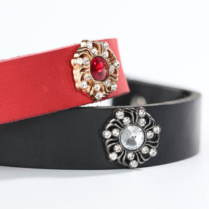 <span class=keywords><strong>Collar</strong></span> para Mascotas Ajustable de Alta Calidad, Suave y Duradero, con Incrustaciones de Diamantes de Imitación, Cadena de Acero Inoxidable, Cuero Genuino, Personalizable, Venta al por Mayor - Product Image 4