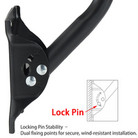 Support d'antenne robuste JH-Mech pour l'extérieur, longueur réglable de 10 pouces, angle réglable, support d'antenne en acier au carbone en forme de J