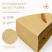 Sac fourre-tout en papier kraft brun de luxe, écologique, biodégradable, avec logo personnalisé, fond plat renforcé, large poignée en nylon, idéal pour les boutiques et les cadeaux