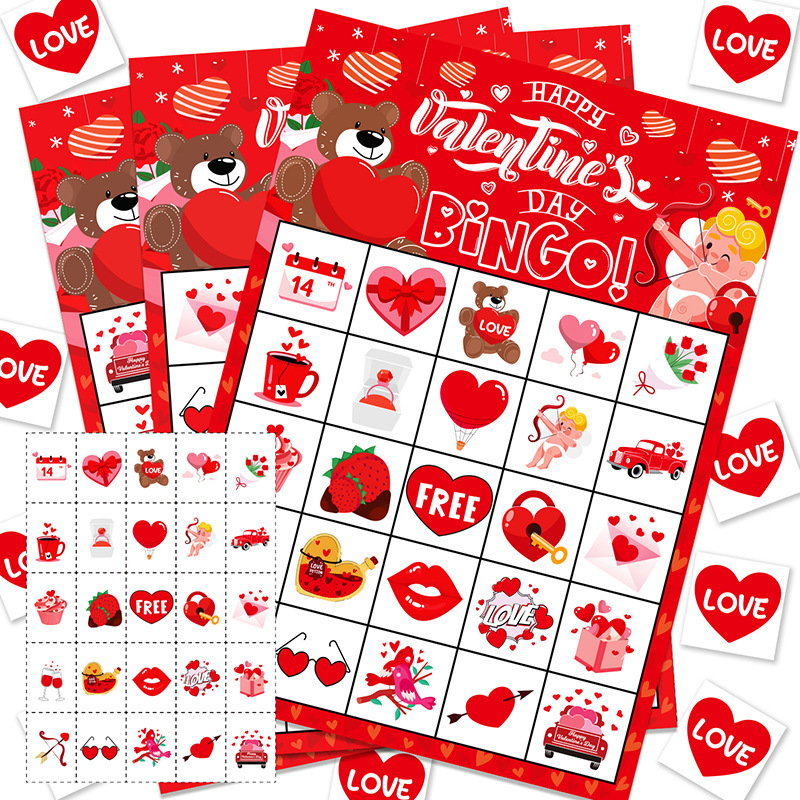 Valentine s Day Theme Red Bingo