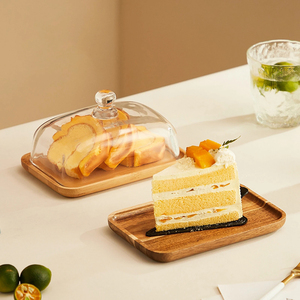 Plateau de service décoratif en gros avec couvercle en verre pour présentation de cupcakes, fruits, sushis, apéritifs et collations - Product Image 4