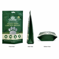 Sachet Doypack personnalisé imprimé pour aliments pour animaux de compagnie avec soufflet, fermeture éclair refermable, sac à fermeture Zip Lock, emballage laminé mat
