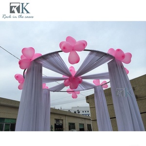 Round Canopy Pipe and Drape Kit Chiffon Draping System Aluminum Wedding Arch <b>Backdrop</b> <b>Stand</b> - Product Image 5