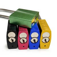Cadenas de sécurité antivol en alliage d'aluminium anodisé coloré, avec anse chromée et cylindre en laiton nickelé, à clé, pour usage industriel