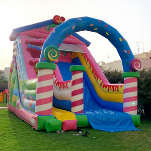 Tobogán inflable comercial para niños, para fiestas en el patio trasero, con diseño de dulces, para piscina. - Product Image 1