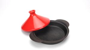 <span class=keywords><strong>Tajine</strong></span> <span class=keywords><strong>en</strong></span> <span class=keywords><strong>fonte</strong></span> émaillée avec couvercle <span class=keywords><strong>en</strong></span> céramique, idéal pour servir des plats marocains traditionnels, durable et sans danger pour les aliments - Product Image 5