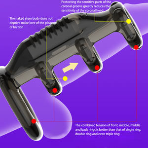 G-Punkt Bullet Vibrator TPE Cock <span class=keywords><strong>Sleeve</strong></span> mit Ejakulation Delay Strap <span class=keywords><strong>Penis</strong></span> Dildo und Bondage Gear Set für Sex Shop - Product Image 2