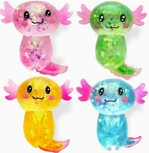 Juguete Sensorial Antiestrés de Axolote con Lentejuelas Transparentes, Suave, de TPR, de Ascenso Lento, Diseño de Salamandra de Dibujos Animados - Product Image 5