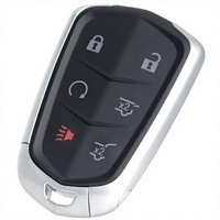 Nouvelle coque de boîtier de porte-clés à distance de voiture intelligente 6 boutons pour Cadillac Escalade ESV 2015-2019 avec LOGO de type bouclier