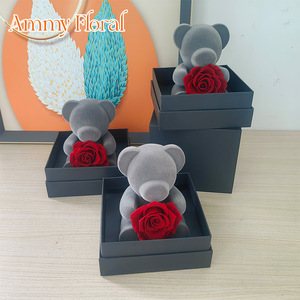 AM-PFG09B Ammy Fleur éternelle avec boîte <span class=keywords><strong>cadeau</strong></span> ours en peluche, fleur préservée dans une boîte <span class=keywords><strong>cadeau</strong></span>, cadeaux pour la Saint-Valentin, la <span class=keywords><strong>fête</strong></span> <span class=keywords><strong>des</strong></span> <span class=keywords><strong>mères</strong></span> - Product Image 6