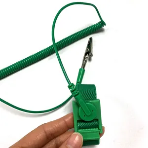 Golden Supplier Green Color PU Cord Dust Free ESD Antistatic Wrist Strap