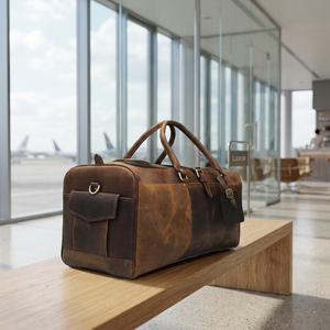 Super Hot Selling Vintage 100% Genuine Cow Buffalo Animal Leather Light Weight Portable Large Capacity Travel Storage Duffle - Product Image 1