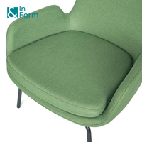 Chaise de canapé à siège unique de conception à dossier haut chaise d'appoint de salon fauteuil en tissu vert nordique pour café de bureau à domicile