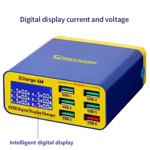 Cơ Khí Sạc 6M 8M 3.0 USB 6-Port 8-Port Thông Minh Hiển Thị Kỹ Thuật Số Sạc Nhanh Cho Điện Thoại iPad Mac Đa-Cổng Sạc - Product Image 2