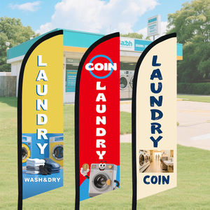 Bendera Polyester Profesional untuk Iklan, Custom untuk Laundry, Dry Cleaner, Bisnis, Bendera Bulu Promosi Cetak Digital - Product Image 5