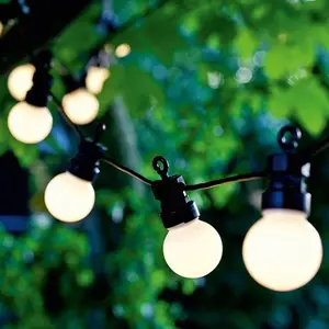 Kommerzielle Party Hochzeit Patio Dekor wasserdicht im Freien LED Globe Bulb warmweiß UK 24V 10m 20m Solar G50 Girlanden Lichterkette