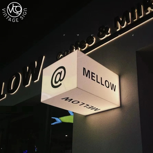 ป้ายไฟอะคริลิค LED แบบสี่เหลี่ยมคู่สั่งทำพิเศษสำหรับร้านกาแฟและร้านไวน์ - Product Image 2