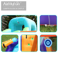 Château gonflable multifonctionnel portable Airmyfun en promotion, capacité 3 personnes, piscine pour enfants, souffleur et pistolet à eau pour jardin